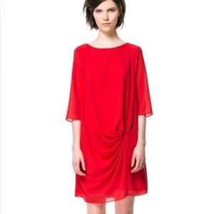 Zara Basic Red Shift Dress Size M